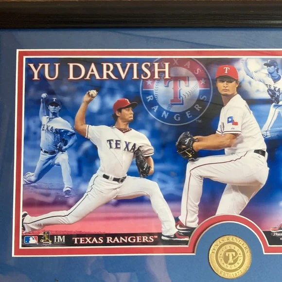 Collectors Yu Darvish Framed Limited Edition#8 Texas Rangers Medallion & Collage